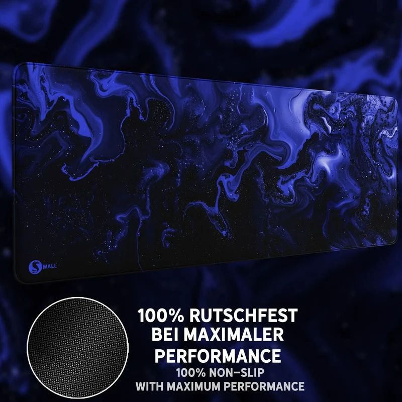 Gaming Mauspad XXL Liquid Schwarz Blau 90Degree Premium 4mm