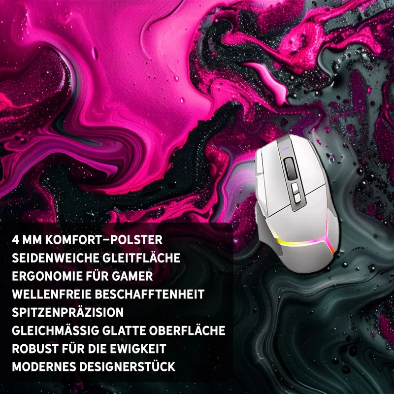 Gaming Mauspad XXL Liquid schwarz pink 90Degree 4mm dick