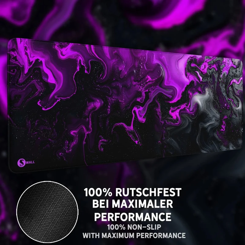 Gaming Mauspad XXL Liquid Schwarz Purpur 90Degree 4mm Premium