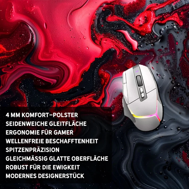 Gaming Mauspad XXL Liquid schwarz rot 90Degree 4mm dick