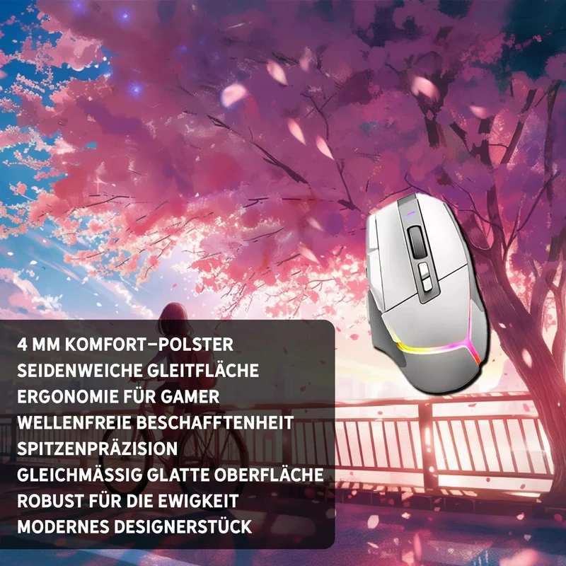 Gaming Mauspad XXL Sakura City Skyline Anime 90x40 | 80x30 | 45x40 cm 4mm Premiumdicke