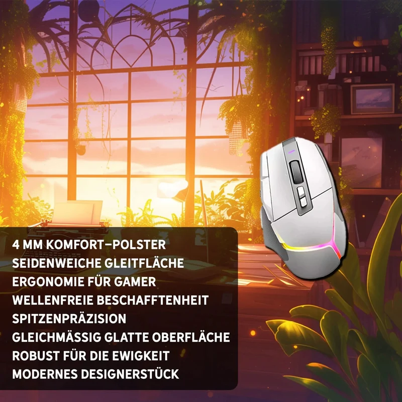 Gaming Mauspad XXL Studierzimmer Bookish LoFi Bücher 90x40 | 80x30 | 45x40 cm 4mm dick