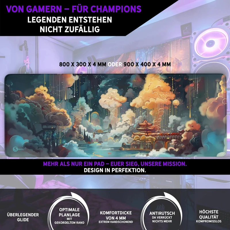 Gaming Mauspad XXL Dreamy Asia Premium 4mm rutschfest