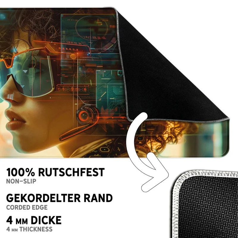 Gaming Mauspad XXL Cyberpunk Lady 4mm dick