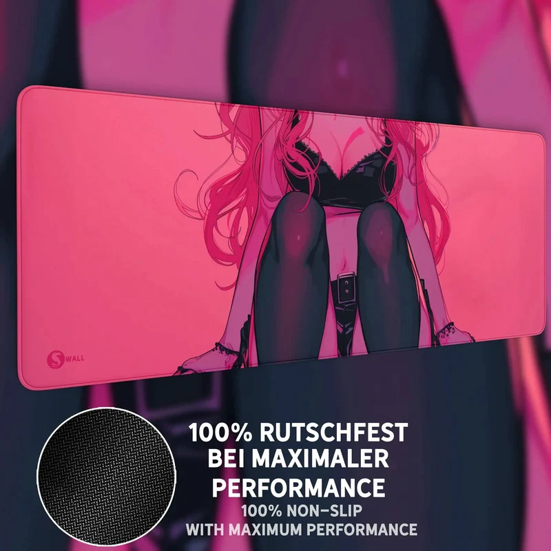 Gaming Mauspad XXL Cute Girl 90x40 cm oder 80x30 cm mit 4 mm Premium-Dicke