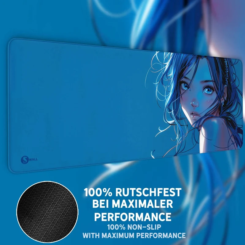 Gaming Mauspad XXL Blue Girl 90x40 | 80x30 | 45x40 cm PREMIUM-DICKE 4 MM