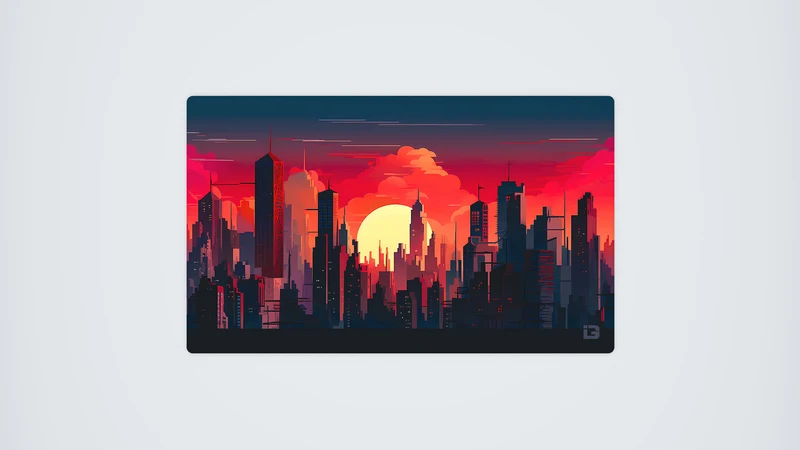 Sonnenuntergang in der dunklen Stadt