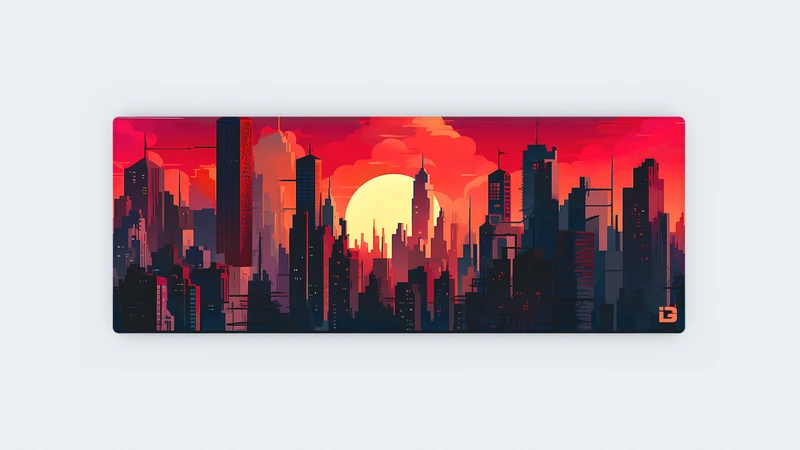 Sonnenuntergang in der dunklen Stadt