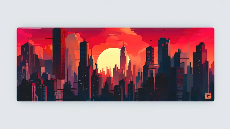 Sonnenuntergang in der dunklen Stadt