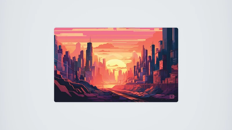 Lila Sonnenaufgang in der Stadt