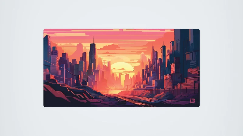 Lila Sonnenaufgang in der Stadt