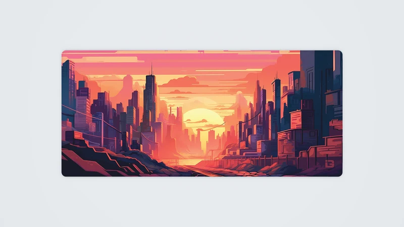 Lila Sonnenaufgang in der Stadt