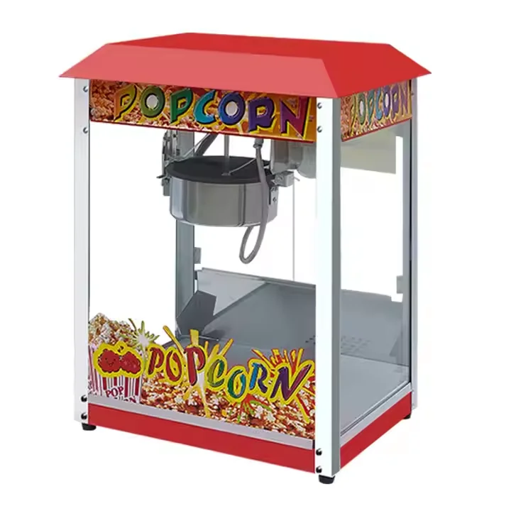 Red Roof Commercial Electric Pop Corn Making Maker Customized Popcorn Machine Popcorn Machine 8oz Kettle Popcorn Machine