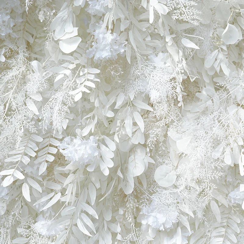 S-A8055 Wedding Backdrop White Roll up Fabric Flower Wall