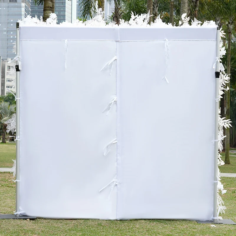 S-A8055 Wedding Backdrop White Roll up Fabric Flower Wall