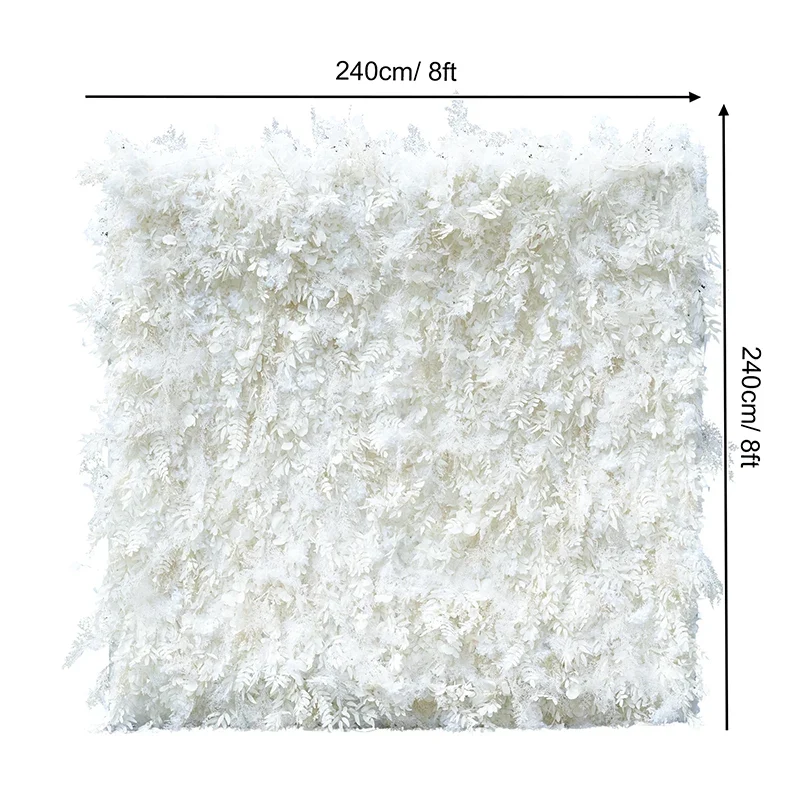 S-A8055 Wedding Backdrop White Roll up Fabric Flower Wall