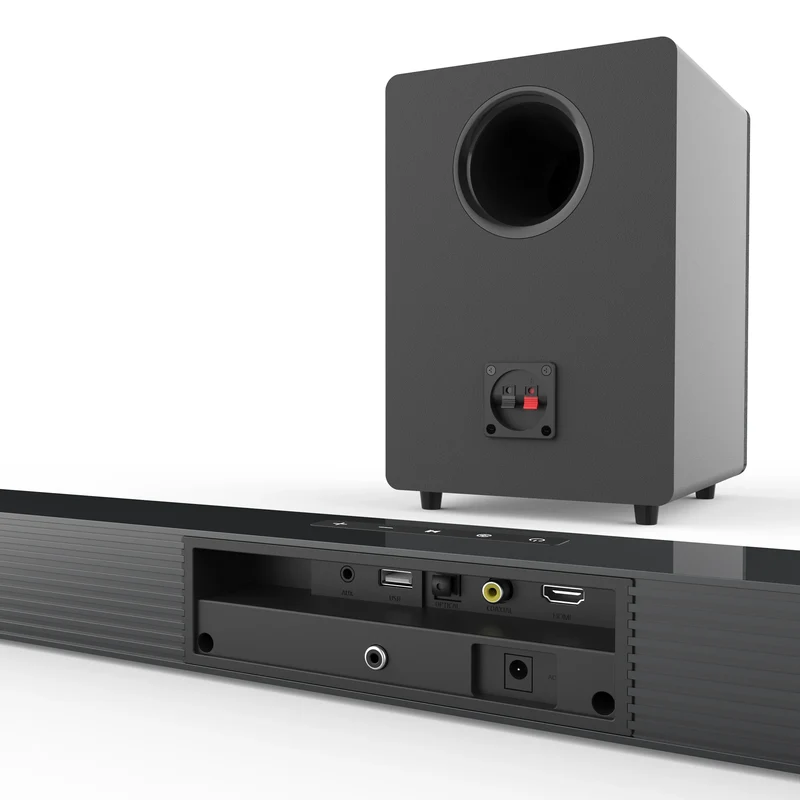 BS-18E Home Horizontal Theater System LCD TV Soundbar Subwoofer Box Aux/USB/Optical/Coaxial/RCA Durable Plastic Soundbar Pc