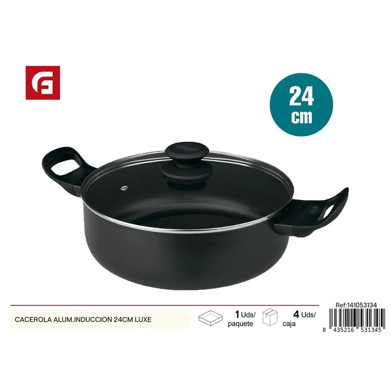 Luxe 24cm Aluminum Induction Saucepan - Cookware and Pots