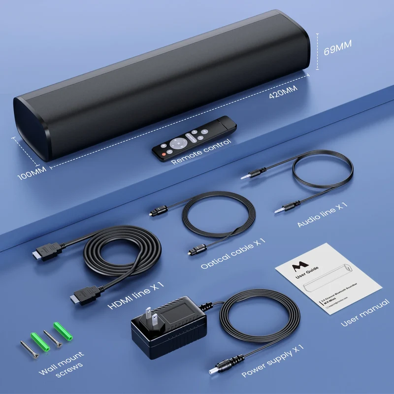 KY-MINI Sound bar for TV Home Theater Soundbar Wireless Speaker with ARC/OPT/AUX/BT/Remote Controls