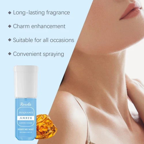 Roxelis Amber Perfume Spray Fresh Jasmine Scent Long Lasting Exudes Charming Fragrance