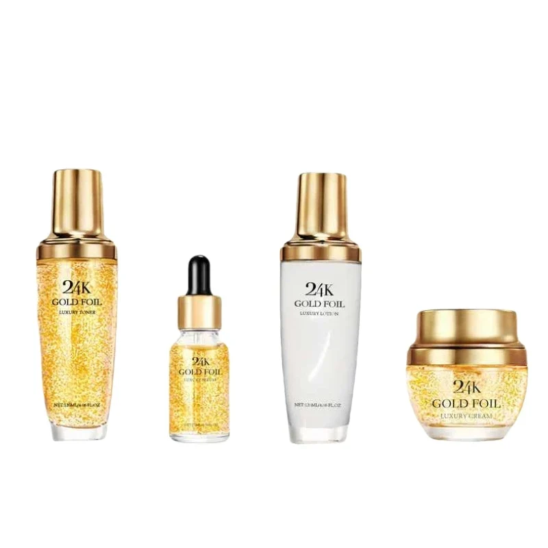 MRUIS 24k Gold Collagen Cream Peptide Snail Brighten Whitening Skin and Fight Against Aging Serum Lotion Facial Care Luxury Set