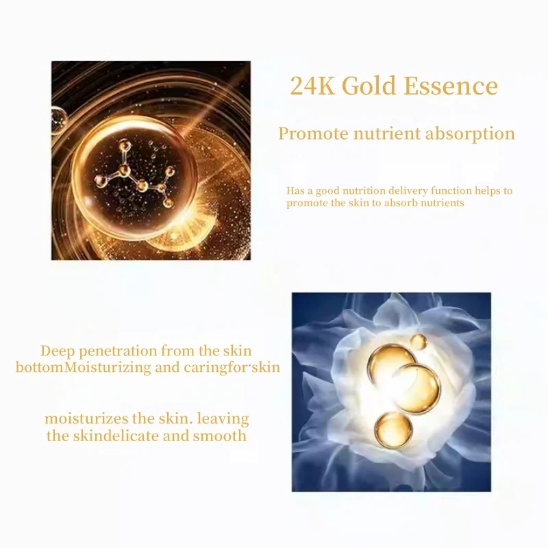 MRUIS 24k Gold Collagen Cream Peptide Snail Brighten Whitening Skin and Fight Against Aging Serum Lotion Facial Care Luxury Set