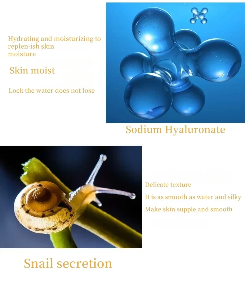 MRUIS 24k Gold Collagen Cream Peptide Snail Brighten Whitening Skin and Fight Against Aging Serum Lotion Facial Care Luxury Set