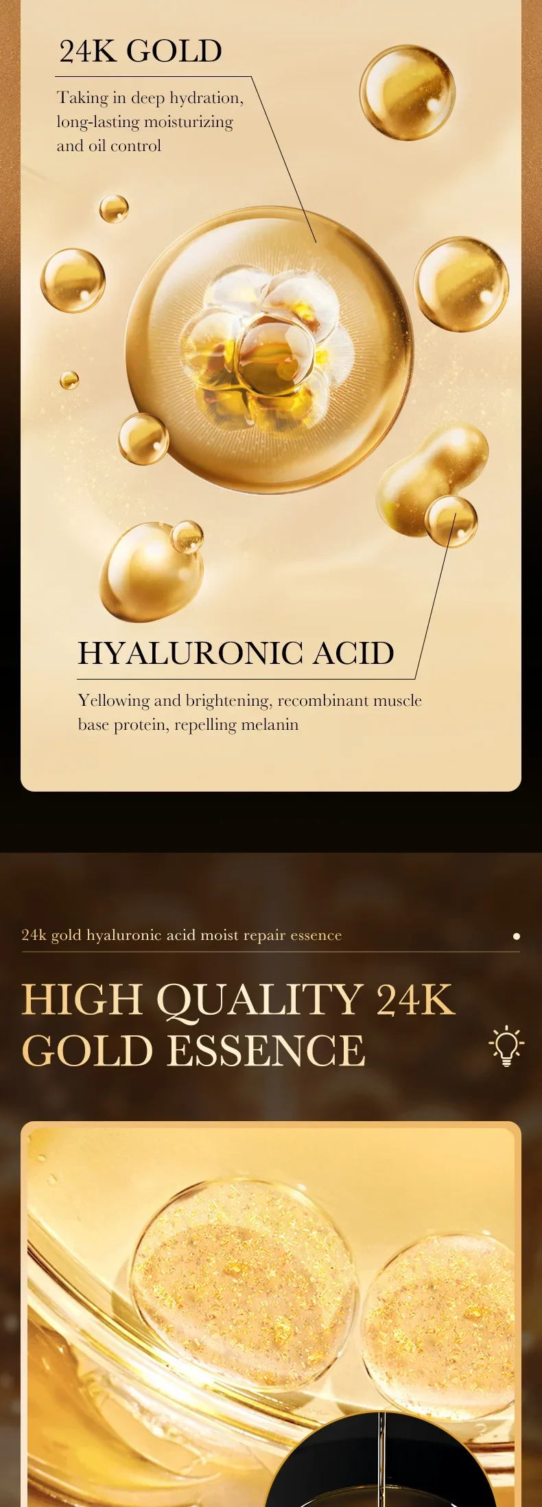 MRUIS 24k Gold Collagen Cream Peptide Snail Brighten Whitening Skin and Fight Against Aging Serum Lotion Facial Care Luxury Set