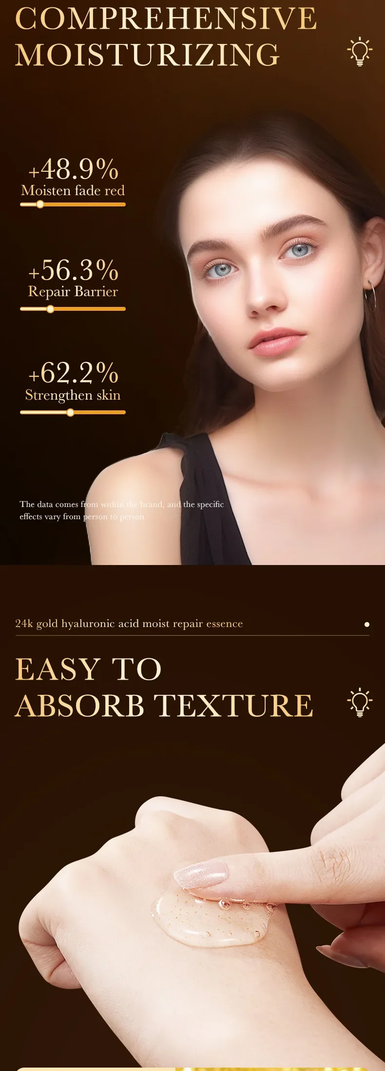 MRUIS 24k Gold Collagen Cream Peptide Snail Brighten Whitening Skin and Fight Against Aging Serum Lotion Facial Care Luxury Set