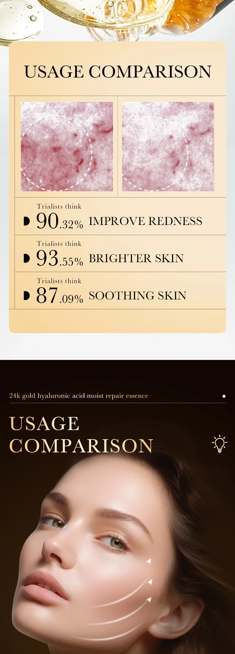 MRUIS 24k Gold Collagen Cream Peptide Snail Brighten Whitening Skin and Fight Against Aging Serum Lotion Facial Care Luxury Set