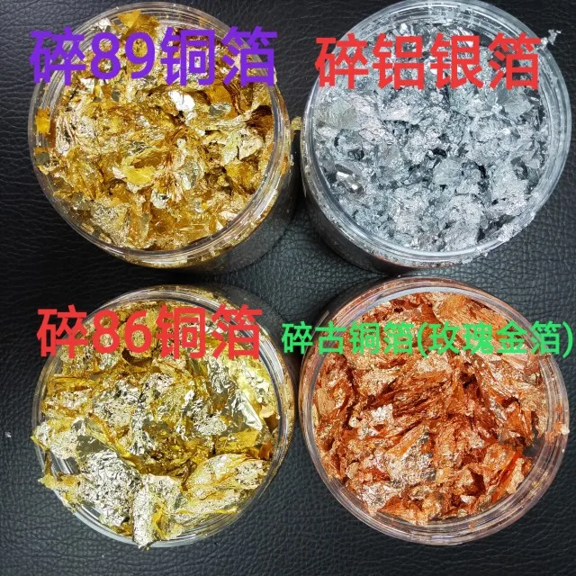 Nail Gold Foil Flakes for Resin Gilding Metal Gold Silver Leaf Flakes for Nails Art Slime-for Diwali Graduation Decorations 1kg