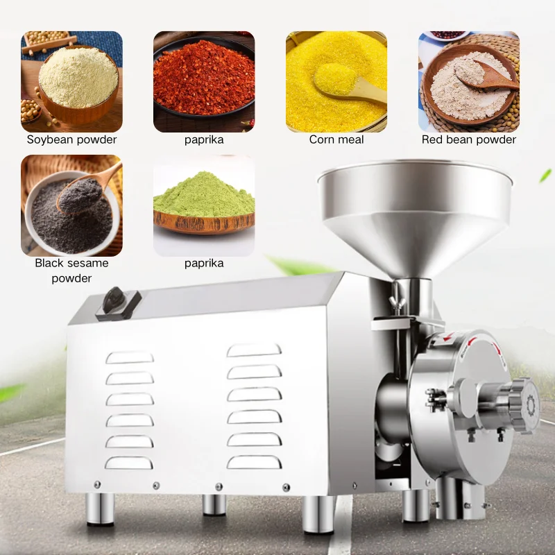 Household Commercial Grinding Machine Stainless Steel Multifunctional Grinding Machine Factory Supply Flour Mill
