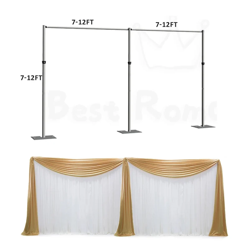 Wholesale 6ft*10ft Adjustable Wedding Pipe and Drape Pillar Backdrop Stand Square Shape Silver Aluminum Pipe&drape on Sale