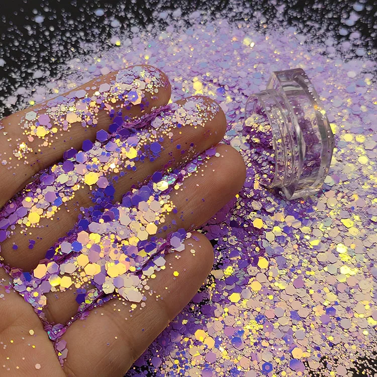Bulk Glitter Wholesale Price Color Shift Chunky Mixed Glitter for Tumbler