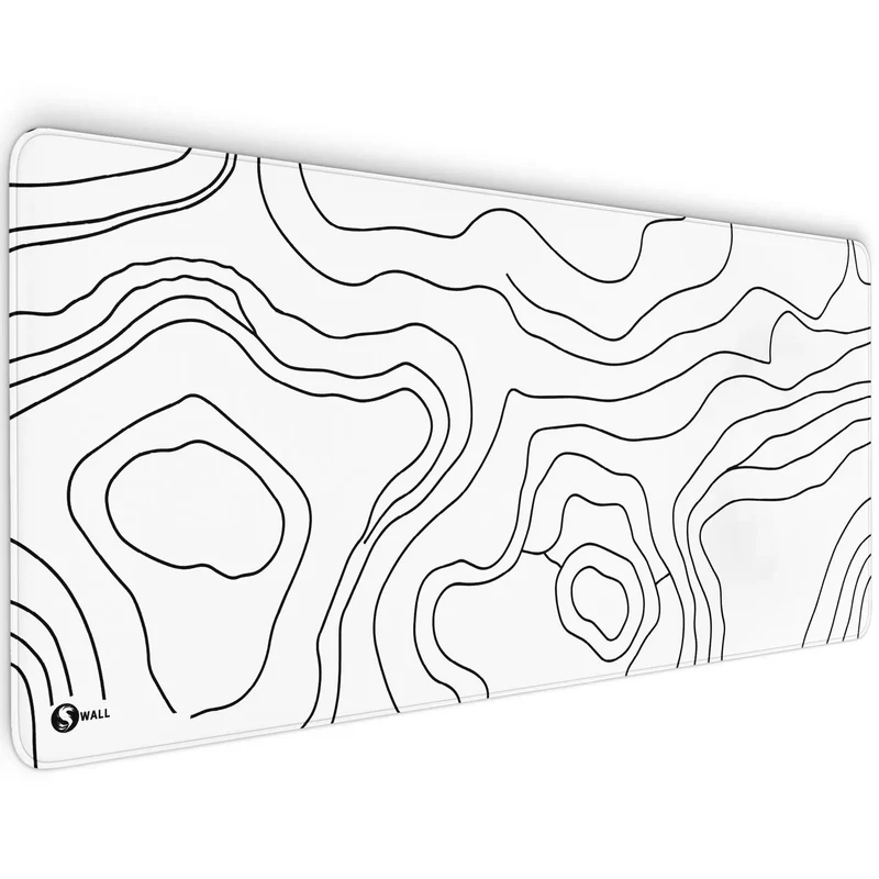 Gaming Mauspad XXL Topografie weiss 4 mm Premium-Dicke