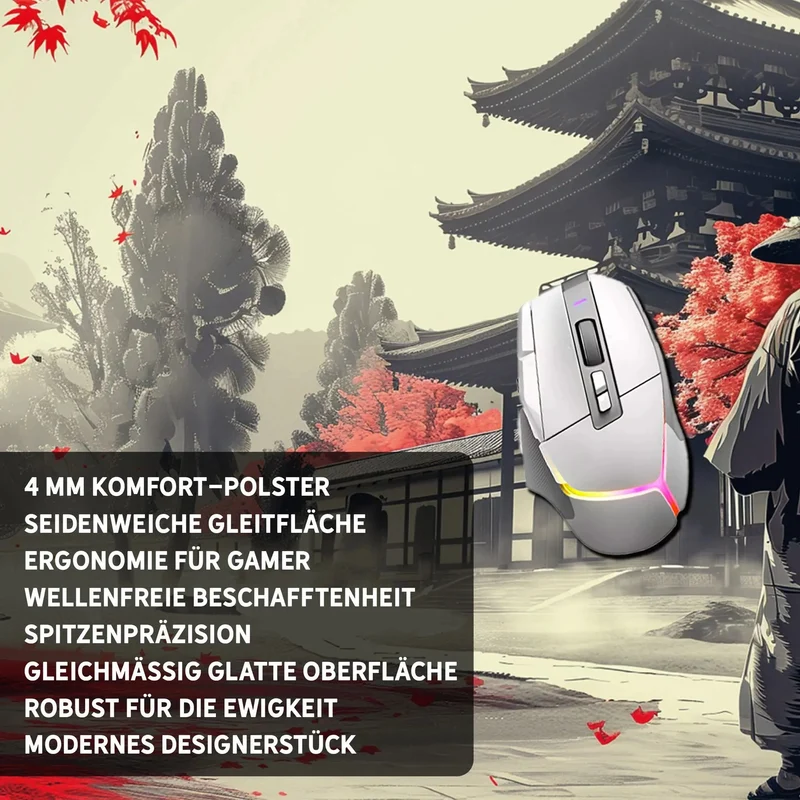Gaming Mauspad XXL Samurai Ronan Red 90x40 | 80x30 | 45x40 cm 4 mm Premiumdicke