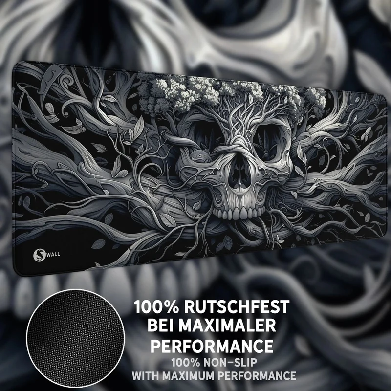 Gaming Mauspad XXL Skull Tree 90x40 | 80x30 | 45x40 cm 4mm Premium Dicke