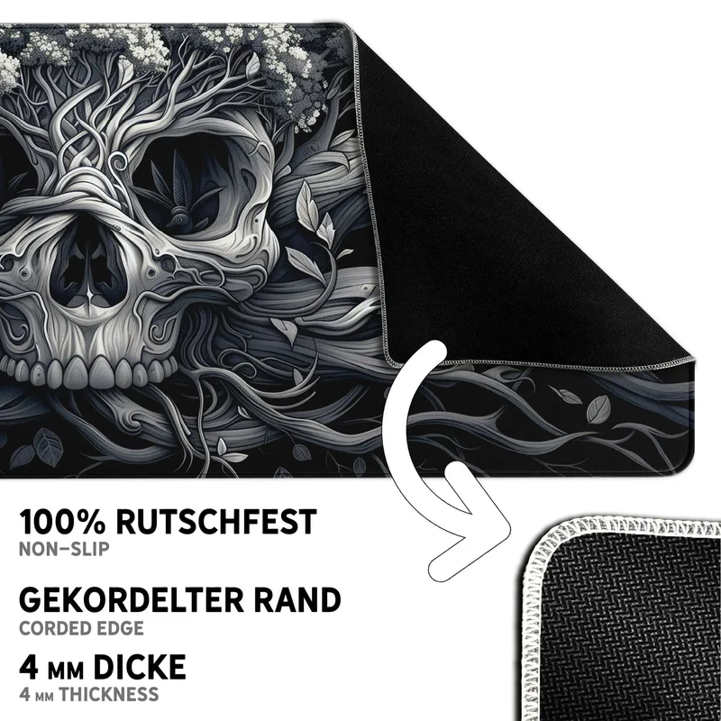 Gaming Mauspad XXL Skull Tree 90x40 | 80x30 | 45x40 cm 4mm Premium Dicke