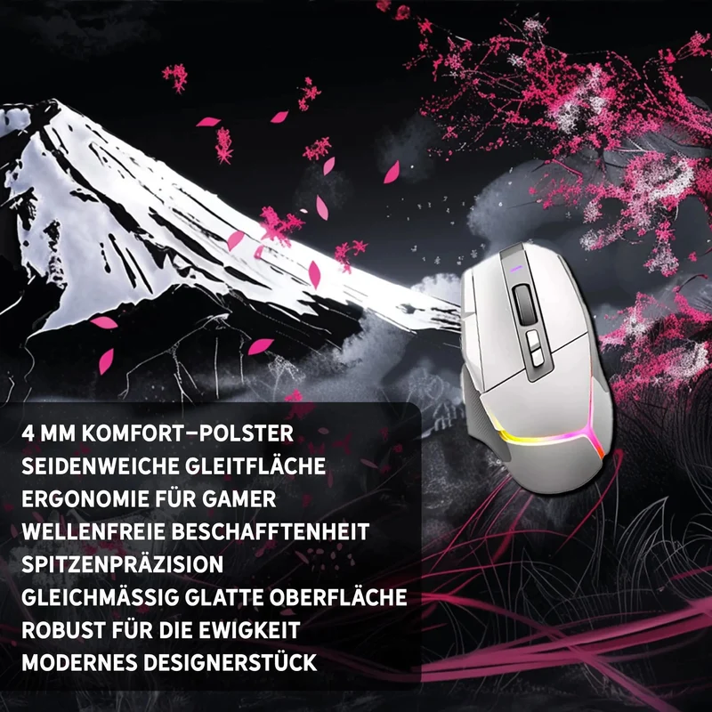 Gaming Mauspad XXL Japanese Mountain Sakura 90x40 | 80x30 | 45x40 cm 4 mm Premium-Dicke