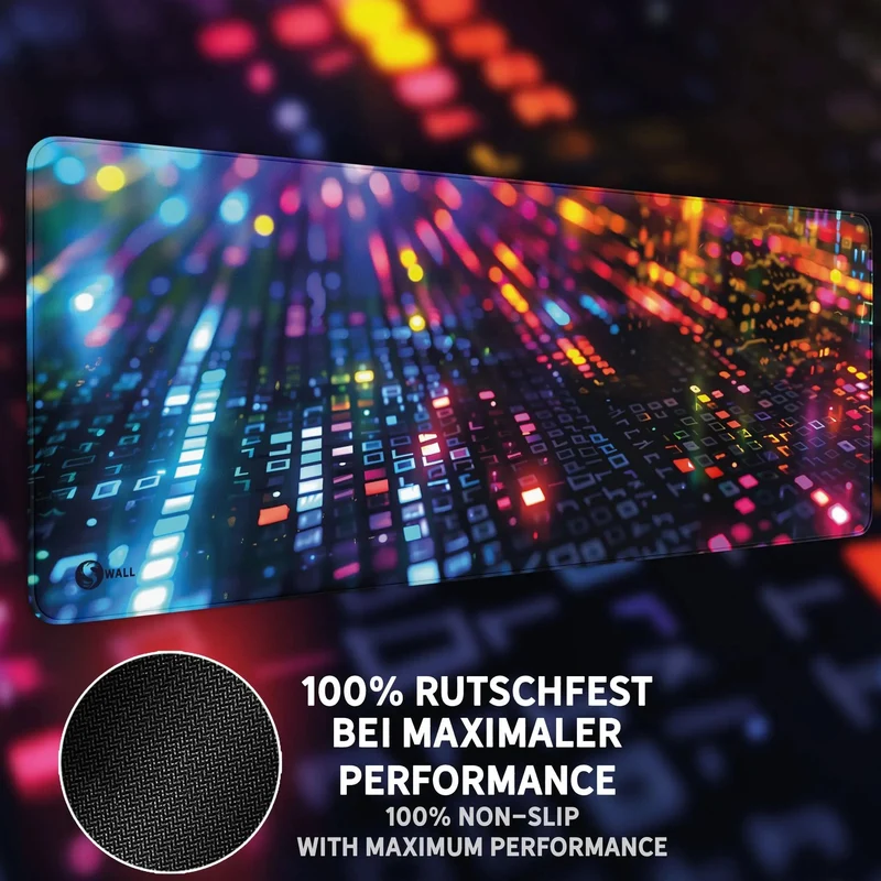 Gaming Mauspad XXL Datamosh Matrix 90x40 | 80x30 | 45x40 cm 4mm rutschfest Premium Dicke
