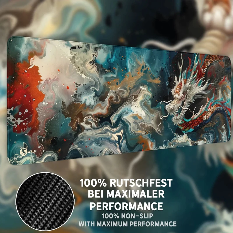Gaming Mauspad XXL Chinese Dragon 90x40 | 80x30 | 45x40 cm 4mm Premiumdicke