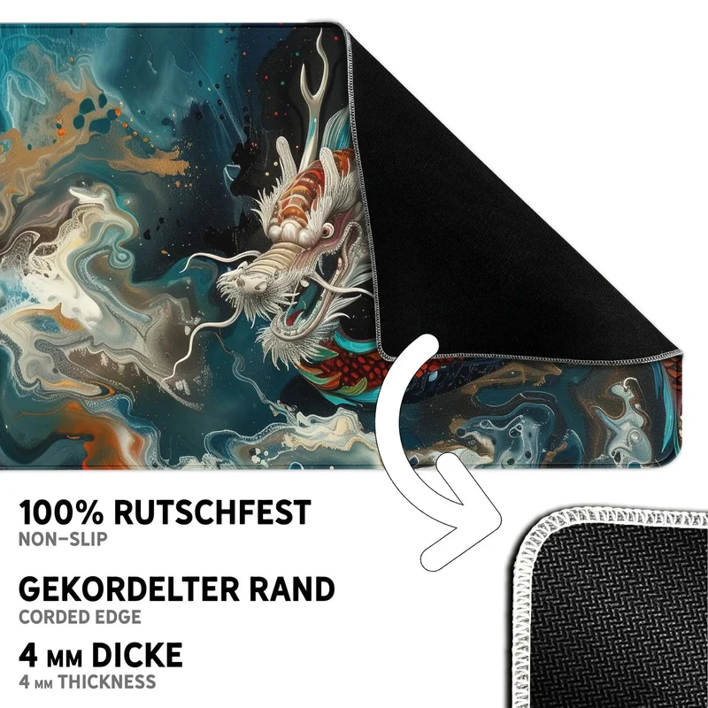 Gaming Mauspad XXL Chinese Dragon 90x40 | 80x30 | 45x40 cm 4mm Premiumdicke