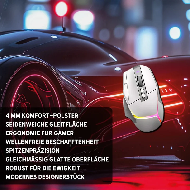 Gaming Mauspad XXL Black Red Car PREMIUM-DICKE 4 MM