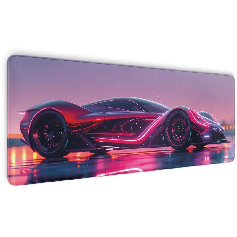 Gaming Mauspad XXL Neon Car 90x40 | 80x30 | 45x40 cm PREMIUM-DICKE 4 MM