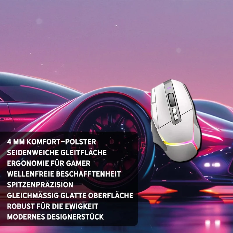 Gaming Mauspad XXL Neon Car 90x40 | 80x30 | 45x40 cm PREMIUM-DICKE 4 MM