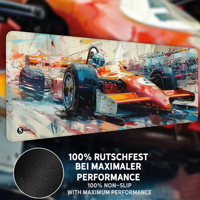 Gaming Mauspad XXL Formel 1 F1 Rennwagen 90x40 | 80x30 | 45x40 cm 4mm Premium