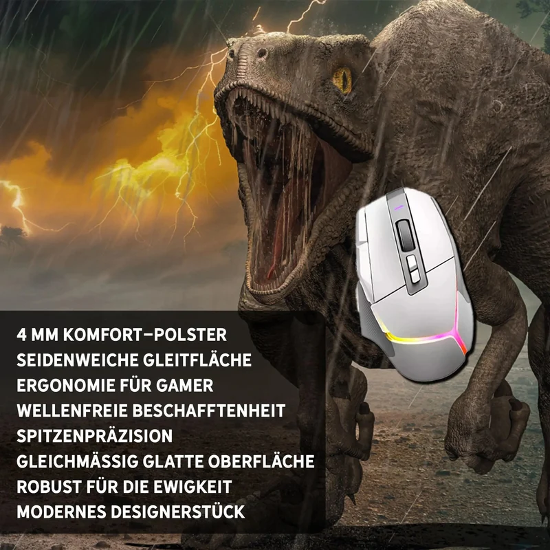 Gaming Mauspad XXL Raptor Dinosaurier PREMIUM-DICKE 4 MM