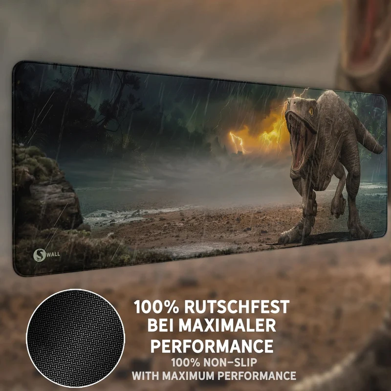 Gaming Mauspad XXL Raptor Dinosaurier PREMIUM-DICKE 4 MM