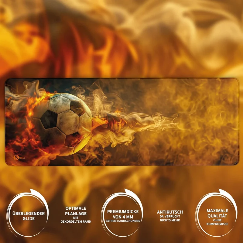 Gaming Mauspad XXL Fussball Hot 90x40 | 80x30 | 45x40 cm PREMIUM-DICKE 4 MM