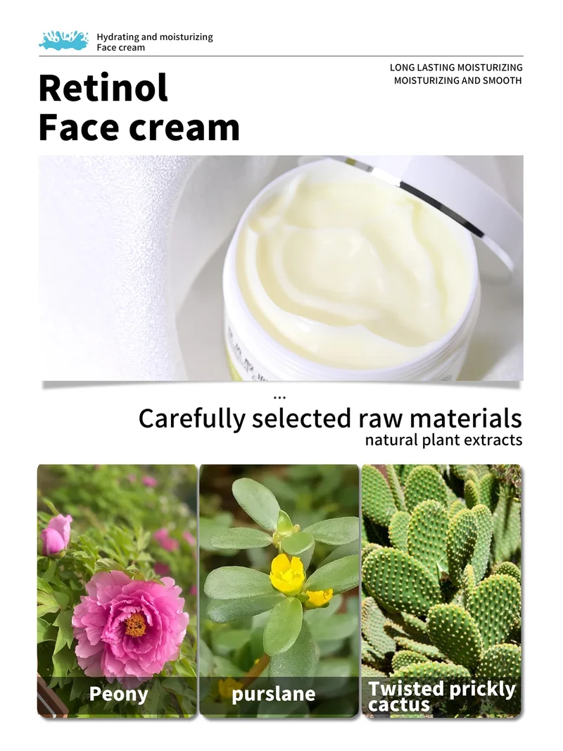 Anti-Aging Retinol Anti Wrinkle Nicotinamide Whiten Face Cream Reduce Fine Lines Tighten and Whiten the Skin Facial Cream